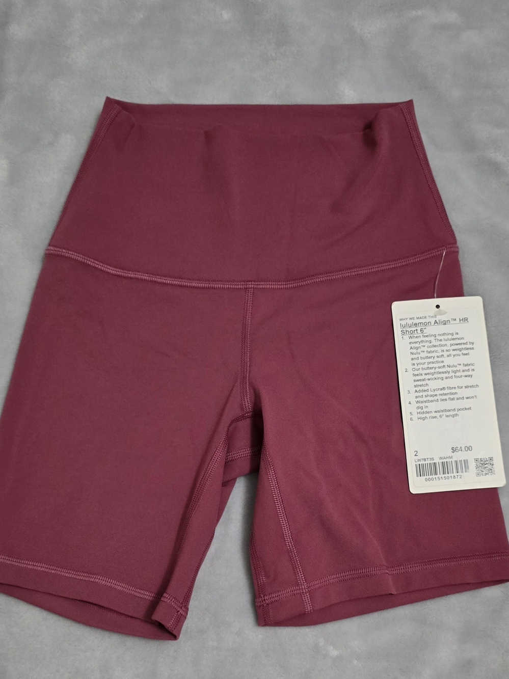 lululemon athletica Align High-Rise Bike Shorts — Deep Berry